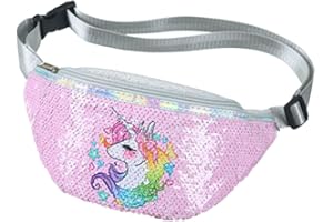 Vohoney Gürteltasche Kinder Einhorn Bauchtasche Mädchen Hüfttasche Umhängetasche Hüfttasche Umhängetasche Hüfttasche Handtasche Geldbörse Rosa Einhorn-Gürteltasche. Einheitsgröße