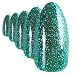 Bling Art Stiletto False Nails Gel Acrylic 24 Green Glitter Medium Tips UK