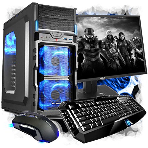 Toletec PC Quad Computer GAMER A8 7600 4x 8GB 1TB Rechner 22" Asus Windows 10 Pro Office 10 Core | 4x 3.8 Ghz | 4GB R7 Radeon | 7.1 Sound | HDMI (Vision Set TFT)