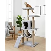Reyo Pet Kedi Tırmalama Kulesi Oyun Evi Platformlu Gri