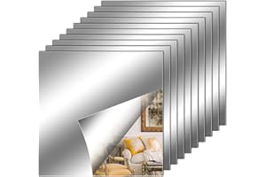 Leikedun 10 Pezzi Adesivi da Parete a Specchio, Flessibile Adesivo, Foglio in Materiale morbido Non Vetro Specchio Piastrelle Decorazioni Murali Casa