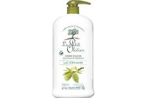 LE PETIT OLIVIER - Crème Douche Extra Douce & Hydratante - Lait D'Amande - Pour Toute La Famille - PH Neutre Pour La Peau - Sans Savon, Sans Colorant - Fabriqué En France - 750 ml