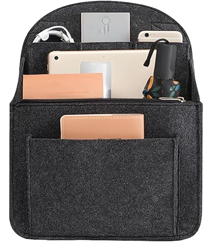 Doiyislem Organizer per zaino in feltro - Inserto multitasche per zaino, fodera leggera per organizer per zaino, con tasca con cerniera, per zaino, borsa a tracolla, per Viaggio Scuola Scuola Doiyislem Organizer per zaino in feltro - Inserto multitasche per zaino, fodera leggera per organizer per zaino, con tasca con cerniera, per zaino, borsa a tracolla, per Viaggio Scuola Scuola
