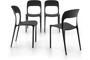 Mobili Fiver, Amanda chairs, Set of 4, Black