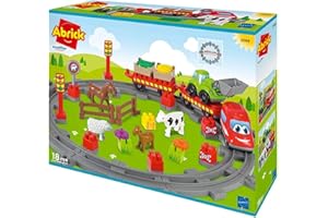 SMOBY Jouets Ecoiffier -3068 - Train de campagne Abrick – Jeu de construction pour enfants – Dès 18 mois – Fabriqué en France