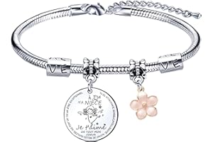 Lumengqi Cadeau Fille Bracelets Femme Cadeau D'anniversaire Garçon Fille Enfant Je T'aime Ma Fille Cadeau Fille à Ma Fille Bracelet Femme Idee Cadeau Ado Fille Pendentif Bracelets