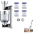 Faucet Mount Filters with 4 Filter Cartridges, 1080° Rotating Robotic Arm Faucet, Swivel Tap Extender Rotatable Faucet Aerator, Splash Faucet Filter for Kitchen Sink Washbasin Bathroom