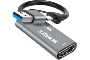 NEWHOPE Video Capture Card HDMI to USB/Type-C - 1080P 60FPS Game Capture Card for Streaming, Teaching, Video Conferencing or Live Broadcasting
