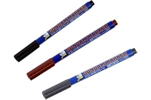 GSI Creos GundamMarker Sumi-Ire Ultra Fine Type, Set of 3 Colors Black Gray Brown, GM01 GM02 GM03 Made in Japan