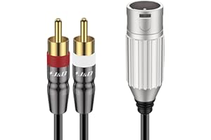 J&D XLR 3 Pin auf Cinch Stereo Audio Kabel - XLR Stecker auf 2 x Phono RCA Stecker Adapter Y Splitter Patch Kabel für Lautsprecher, Kondensator Mic, Mixer, AMP - 1,8 M