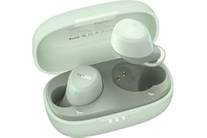 TOZO A1 mini słuchawki Bluetooth, bezprzewodowe słuchawki Bluetooth 5.3, lekkie, douszne, wbudowany mikrofon, łatwe do przenoszenia, (pasują do małych uszu), zielone
