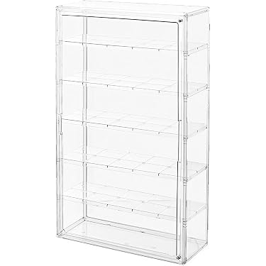 Ksvaye Acryl Vitrinekast – 15x15x25 Cm, 3 Mm Dik Acryl, Walnoten Houten Basis, Transparant, Stofdicht, Voor Figuren, Verzamelobjecten En Speelgoed