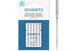SCHMETZ Domestic Sewing Machine Needles | 5 Universal Needles 130/705 H Needle Size 70/10 | Suitable for a Wide Range of Fabrics | Can be Used on All Conventional Household Sewing Machines