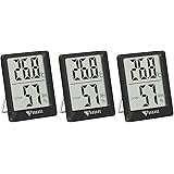 DOQAUS Digital Hygrometer Innen, 3 Stück Thermo-Hygrometer Innen Hygrometer Feuchtigkeit Raumthermometer Luftfeuchtigkeitsmes