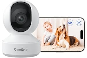 Reolink 4K Telecamera WiFi Interno PTZ, Zoom Ottico 3x, WiFi 6 Dual-Band, Auto-Tracking, Videocamera Sorveglianza con Rilevamento Persona/Animali/Pianto, Modalità Privacy, Baby Monitor, E1 Zoom
