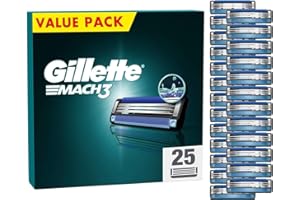 Gillette Mach3 wkłady do golarki dla mężczyzn, 3 ostrza, 25 ostrzy zapasowych