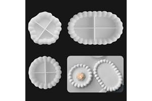 EUDUQ 3 PCS Stampi per Resina,Stampi in Resina per Sottobicchieri,Stampi in Silicone per Cemento fusione per Sottobicchiere,Portacandele,Progetti di Bricolage,Decorazioni per la casa