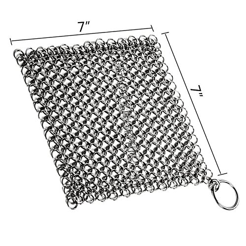 Umiwe Rostfrei Stahl Reifen Netz Topfreiniger mit Ring,Silbern - 2