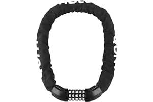Homoto Bicicleta Candado, Cadena de Bicicleta Antirrobo con Contraseña 8 mm de espesor, Candado de Acero de Protección Solar de Alta Seguridad para Puerta de Bicicleta Motocicleta Scooter