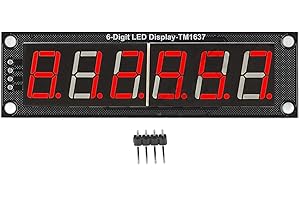 TICFOX Display Tubo Digitale LED Modulo Display Tubo Digitale LED 6 Cifre 7 Segmenti 0.56in TM1637 Chip Drive Accessorio Rosso LED Display Digitale Modulo di Controllo Tubo