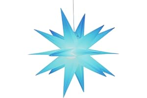 ‎BONETTI Bonetti 3D Leuchtstern inkl. warm-weißer LED Beleuchtung | für Innen und Außen geeignet | hängend | 7,5 m Zuleitung (weiß mit Farbwechsel, ca. 57x44x48 cm (Netzstecker))