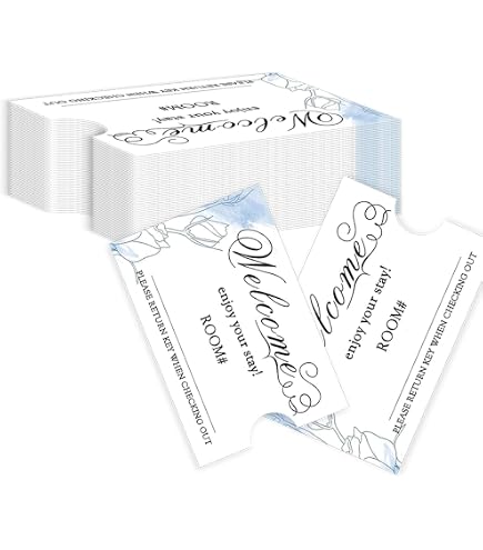 300 Buste Per Chiavi Hotel Con Motivo Floreale, Portacarte Con Scritta Benvenuto, 8,9 X 6,9 Cm