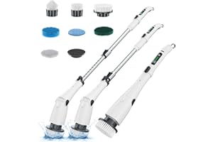 Bestyks 2024 Nuevo Cepillo de Limpieza EléCtrico, Cepillo de Limpieza EléCtrico InaláMbrico con 7 Cabezales de Cepillo De Limpieza, 3 Velocidades, 180 Minutos De Tiempo de Trabajo