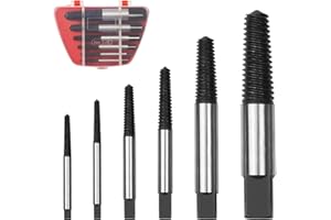 WEFINEST 6 Pezzi Estrattore Viti Danneggiate, 6 Diverse Misure Di Estrattore Viti, Estrattore Per Bulloni A Vite Universali, Set Estrattori Per Viti Danneggiate, Tubi, Tubo Dell'acqua