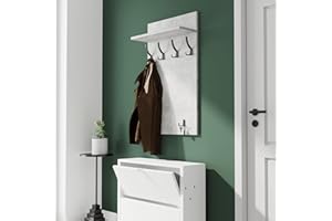 AKKE Maxi Appendiabiti Ingresso Moderno da Parete Muro Guardaroba 90cm x 60cm Calcestruzzo/Alluminio.