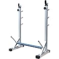SX FITNESS Multi-Functional Fully Adjustable Squat Stand, Bicep Stand with 5 Adjustable Level and Height for Home Gyms, Barbell Stand for Squat Exercises Color Silver & Black
