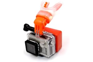 TELESIN Eyeon Surf Mount Bouche Mount Patinage Monture Morsure Adaptateur Détenteur pour GoPro Hero 2018/7/6/5/4/3, Session, Xiaomi YI, Campark, Akaso, Apeman, Crosstour Caméra (Orange)