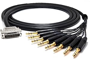 enoaudio Mogami 2932 8ch Multicore Cavo analogico studio Breakout | D-Sub 25 – Neutrik Gold 6,3mm TRS | HiFi - 1,5 m