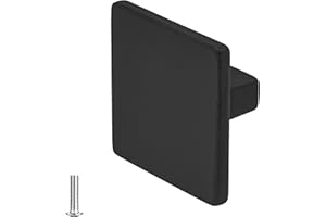 Decoranddecor Calla Square Cabinet Knob Door Pull Handle Kitchen Cupboard Furniture Drawer (1 Pack, Matt Black)