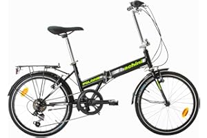 MULTIBRAND DISTRIBUTION Multibrand PROBIKE - Bicicleta plegable plegable de 20 pulgadas, 6 velocidades, para hombre y niño, guardabarros, adecuado a partir de 155 cm - 185 cm