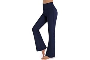 RIOJOY Women Stretch Bootleg Trousers Casual Wear Elasticated High Waist Bootcut Yoga Pants