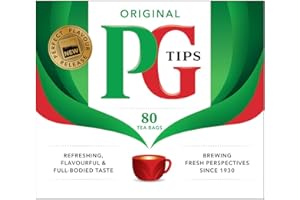 PG Tips Czarne torebki na herbatę bez piramidy, 80 sztuk (1 opakowanie)