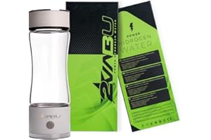 2VABU Molecular Curve - Botella Agua Hidrogenada Recargable - 1300 PPB Hidrógeno Molecular - Ionizador de agua con Tecnología SPE y PEM – 450 ml