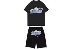 XYYYHTL Trapstar Shooter HombreTrapstar Tigre de Corta Verano Camiseta con Pantalón Corto con Logo Impreso Set Chándales Tigre de Calicó London Verano Chándal Trapstar Niño Chandal Trapstar Mujer