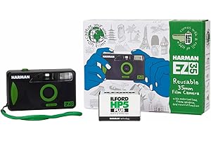 Ilford Harman Reusable Motorized Camera with Flash and HP5+ 35mm 36-Exposure Film Roll