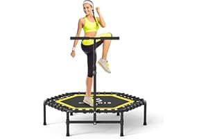 CLORIS 45in Trampoline Rebounder Max Load 450lbs Fitness Trampoline with Adjustable Foam Handle for Adult, Best Gift for Adult