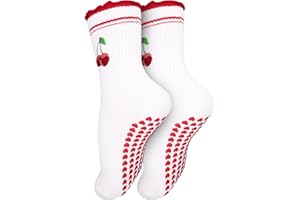 Zidoley Reformer Chaussettes de Pilates pour femme - Antidérapantes - Chaussettes de yoga à volants - Chaussettes de sport pour femme - Convient pour le sport, la danse, le Pilates, le ballet, le