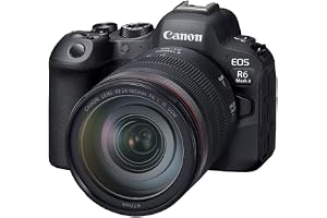 Canon EOS R6 Mark II Body + objektiv RF 24–105 mm f/4L IS USM | För bröllop och 4K-video i svagt ljus; 24,2 megapixel fullformatssensor, RF 24-105mm f/4L IS USM lins ingår