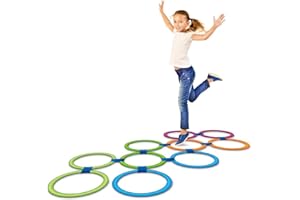 Spiel AG Himmel Hölle Hüpfringe 20 TLG Set Tempelhüpfen Hüpfspiel in and Out