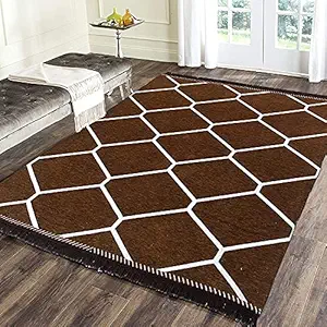 Sparrow World Exclusive Chenille Carpet (3X5 ft, Coffee)