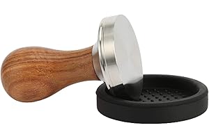 Washranp Tamper per caffè, 51/53 / 58mm Kitchen Cafe Acciaio inossidabile Flat Manico in legno con silicone Sottopentola Bean Powder Press Gadgets Kit Perfect Espresso Barista Tool 53mm*