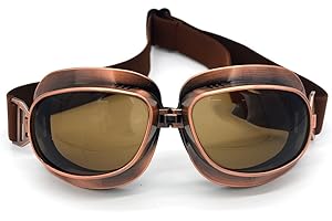 Evomosa Motorradbrille Retro Vintage Motocross Offroad ATV Pilot Brille Brillen Sportbrille Snowboard Ski Bikes Helm Brille