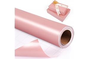 MAMUNU Pink Wrapping Paper Roll, 43cm x 10m Metallic Gift Wrapping Paper, Solid Color Matte Wrapping Paper for Wedding Birthday Christmas Baby Shower, Glossy Birthday Wrapping Paper for Girls Women Female
