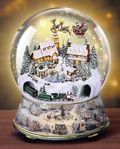 Gingerbread mini christmas snow globe by the christmas home Thomas Kinkade Village Christmas Animated Musical Snow Globe #07-00022