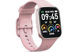 Hosgubo Reloj Inteligente Hombre Mujer, Smartwatch con Pulsómetro, 1.69" Smart Watch con Llamadas Bluetooth, Monitor de Sueño, Podómetro, Calorías, 25 Modos Deportes, Impermeable IP68 Fitnesstracker.