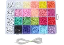 Mumoo Bear Seed Beads, 3300 Pcs Letter Beads And Pony Beads 24 Grid Craft Bead With Rope Mini Seed Beads Set For Jewelry Maki